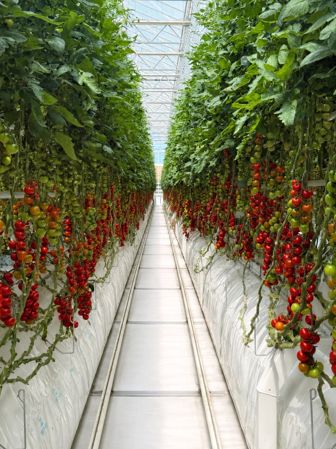 Culoar în sera de roșii cherry Rod Dulce